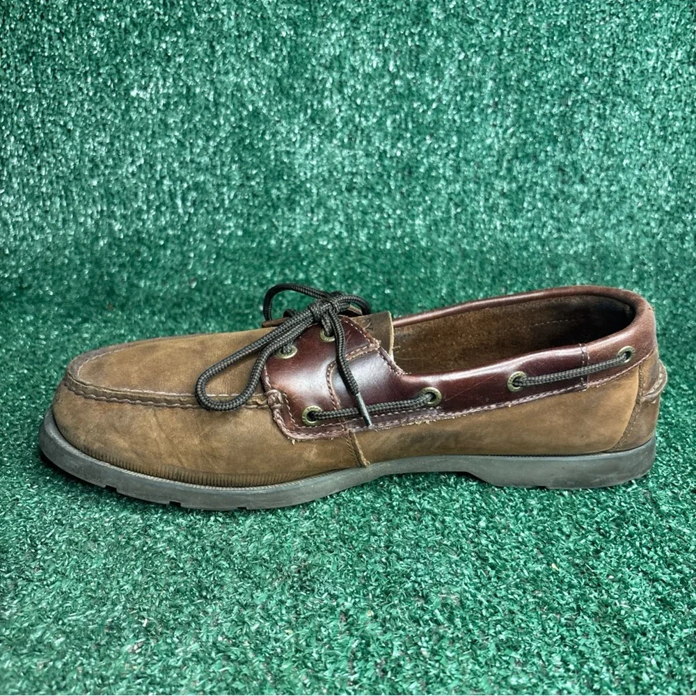 Sperry‎ Top Sider Brown Leather Nubuck Moccasin Boat Shoes Men's Size 12 M